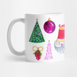 Santa Claus Ornaments and Christmas Trees Mug